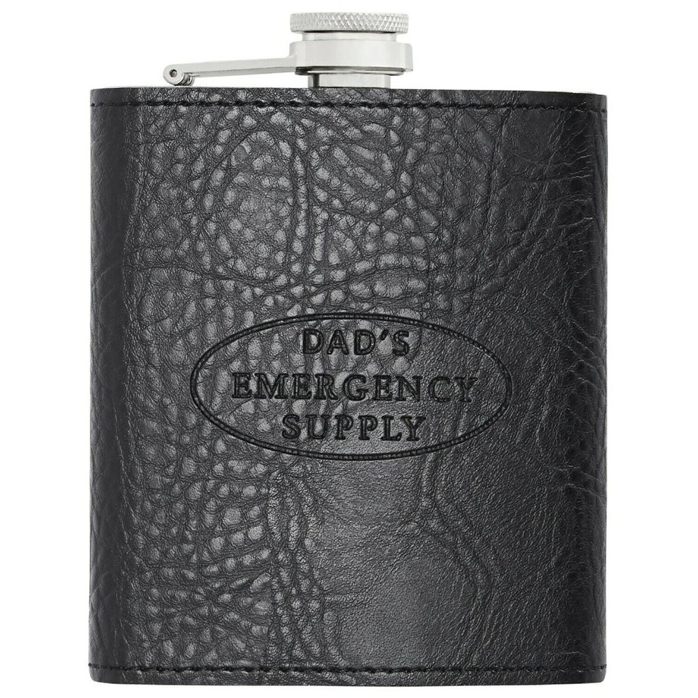 Perry Ellis Mens Flask Black Dad's Emergency 7 oz